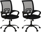 Bonzy Home Ergonomic Office Chairs Set of 2, Rolling Conference Room Chairs with Wheel, Mesh Computer Desk Chair with 360° Swivel, Height Adjustable, 2 Pack