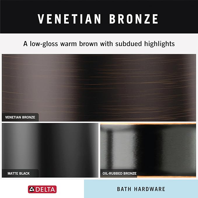 Delta Lahara (1-Pack) Hand Towel Holder Venetian Bronze Towel Racks for Bathroom Wall Round Towel Ring Holder for Bath Towel Hanger for Kitchen, Bathroom Accessories 73846-RB