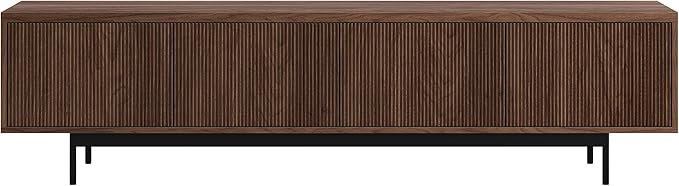 Henn&Hart Rectangular TV Stand for TV's up to 85" in Satin Walnut, for Home, Living Room, Bedroom, Entertainment Room, Office