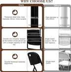 8 Pack Folding Chair, 700 lb Weight Capacity,Indoor/Outdoor Heavy Duty Foldable Chairs for Restaurants, Kitchens, Picnics, Races, Parties & Weddings. (8, Black)