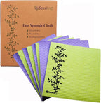 Swedish Dishcloth Cellulose Sponge Cloth, Absorbent, Reusable, Eco-Friendly, Set of 8