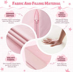 5 Pcs Modular Kids Play Couch, Toddler Couches That Fold Out, Plush Foam Chair for Children’s Playroom, Velvet Fabric Convertible Foam and Floor Cushion for Boys and Girls (Pink,02)