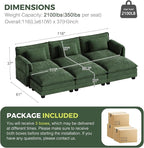 ELUCHANG 116" Luxury Modular Sectional Sofa, Comfy Deep Seat Cloud Couch, Sleeper Sofa Bed, 6 Seat Modern Couch with Removable Cover for Living Room, Apartment, DIY Combination, Chenille Olive Green