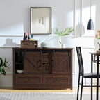 Farmhouse Dresser for Bedroom, 4 Drawers with Sliding Barn Door, 48" Wide 4 Chest of Drawers, Storage Organizer Dresser for Bedroom, Hallway, Living Room, Kids Room, Espresso