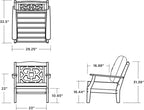 Martha Stewart by POLYWOOD® Chinoiserie Deep Seating Chair in White/Navy Linen