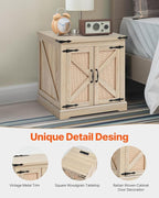 VEVOR Farmhouse End Table, Rectangle PE Rattan Woven Wood Coffee Table, 24-Inch Modern Boho Style Storage Coffee Table with Retro Metal Hinges, for Living Room, Bedroom & Small Spaces