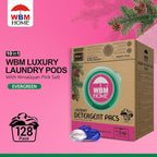 WBM Laundry Detergent Pods - Ultra-Concentrated, Hypoallergenic, Stain-Fighting, Evergreen Scent, 128-Pack, Recyclable Packaging for Eco-Friendly Cleaning