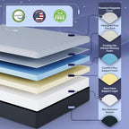 Celestial Sleep Gel Memory Foam Mattress in a Box, Made in The USA, CertiPUR-US® Certified Foam, Oeko-Tex, and Fiberglass-Free Certified Bed, 12 inch Soft - King