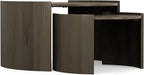 SIMPLIHOME Robin 2-Piece Nesting Coffee Table Set - 32 and 23 inch Wide Solid Mango Wood Round Living Room Tables in Ash Grey, Modern Space-Saving Center Table Set with Curved Legs, Assembled