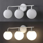 JONATHAN Y JYL3536D Louis Parisian Globe 25" 3-Light Metal/Frosted Glass Modern Contemporary LED Vanity Light Midcentury, Glam, Transitional, Bathroom, Powder Room, Dressing Room, Bedroom, White