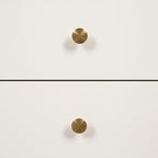 Kate and Laurel Finco Midcentury Modern Style Side Table with 2 Drawers, White Finish with Brass Hardware