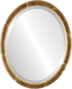 OVALCREST Oval Beveled Wall Mirror for Home Decor - Toronto Style - Champagne Gold - 26" x 20"