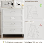 LYNSOM Farmhouse 8 Drawer Dresser for Bedroom, 55 Inch Wide Wood Rustic Chest of Drawers with X-Marking & Bar Handle, Large Storage Dressers Organizer for Bedroom, Hallway, White