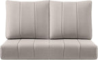 Luxury 24x24x6 Inch Kitty Outdoor Seat Cushions - Set of 2 Water Resistant Patio Chair Seat Cushion for Rattan Dining Rocker Glider Chairs Loveseat Couch Sectional Sofa - Beige