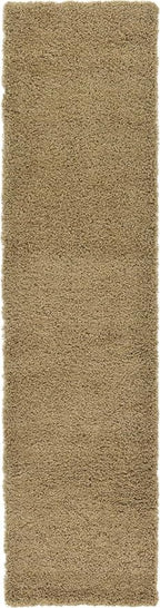 Unique Loom Solid Shag Collection Area Rug (2' 7" x 10' Runner, Sandy Brown)