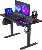 CubiCubi 40 x 24 Inches Electric Standing Desk, Height Adjustable Sit to Stand Desk, Home Office Table with Splice Board, Black