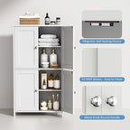 Shintenchi Bathroom Storage Cabinet with Doors and Shelves, Floor Cabinets for Washroom Furniture, Laundry Room, Organization with Adjustable Shelf, White