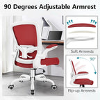 FelixKing Office Chair, Ergonomic Desk Chair Breathable Mesh Chairs Adjustable High Back Lumbar Support Flip-up Armrests, Executive Rolling Swivel Comfy Computer Chairs Home Office Fire Brick
