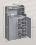 VASAGLE 39.4-Inch Tall Storage Cabinet, Floor Cabinet with 2 Doors, 2 Adjustable Shelves, Freestanding, for Bathroom, Kitchen, Living Room, Dove Gray UBBC770G02