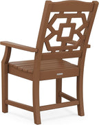 Martha Stewart by POLYWOOD® Chinoiserie Dining Arm Chair in Teak