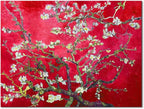Wieco Art Extra Large Red Almond Blossom Tree Vincent Van Gogh Paintings Reproduction Canvas Prints Wall Art for Home Decor and Wall Decor Classical Flowers Pictures Artwork