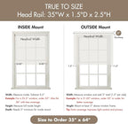 Madison Park Kyler Cordless Roman Shades - Single Panel, Lightweight Linen Blend Fabric, Natural Design, Easy Installation, Light Filtering Window Blind, Bedroom, Living Room Decor 35"W x 64"H Natural