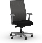 HON Ignition 2.0 Mid Back Task Chair, Advanced Synchro-Tilt Control, Office Chair with Lumbar Support, Height and Width Adjustable Arms, Titanium Frame, Black