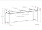SIMPLIHOME Banting Desk - 72-Inch Wide Solid Hardwood and Metal Writing Desk in Distressed Grey, Modern Industrial Home Office Computer Table for Study with 2 Drawers and Flip-Down Keyboard Tray
