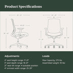 Branch Ergonomic Chair - A Versatile Desk Chair with Adjustable Lumbar Support, Breathable Mesh Backrest, and Smooth Wheels - Experience Optimal Comfort and Support - All Black