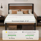 Z-hom Upgraded Full Size Bed Frame, Heavy Duty Metal Sturdy Full Bed Frame with Modern Wood Headboard & Footboard, Stable Platform Bed Furniture Bed Storage, No Noise, No Box Springs,Walnut