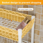 3-Tier Over-The-Toilet Storage Shelf,Heavy-Duty Adjustable Bathroom Rack with 2 Mesh Baskets,Toilet Paper Holder & Hooks,Space-Saving Organizer for Bathroom,10”D x 24”W x 66”H,White