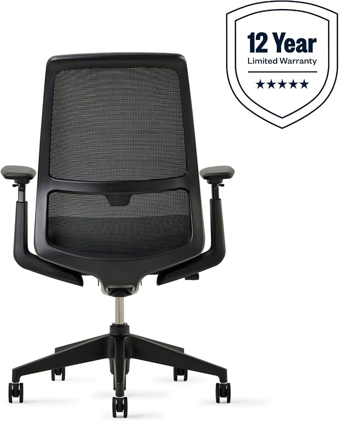Haworth Soji Office Chair with Ergonomic Adjustments, Flexible Mesh Back (Charcoal)