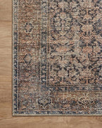 Loloi Amber Lewis Billie Collection, Ink & Salmon 7'-6" x 9'-6" Area Rug – Antique & Distressed Accent Rugs for Living Room, Bedroom, Entryway & Hallway, No Shed High Traffic Area Home Decor Rug