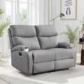 Manual Reclining Loveseat Anti-Scratch Loveseat Recliner Sofa with Side Pocket and Cupholders Wall Hugger 2 Seat Reclining Sofa Chair for RV Living Room Meeting Room Bedroom Apartment