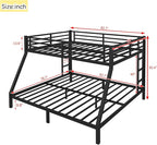 Upgraded Version Thicken Stronger Metal Queen Over King Bunk Bed, Heavy-Duty Best Bunk Bed Queen Over King Size, Bunkbed Frame for Adults with Ladders, Easy Assemble (Queen Over King)
