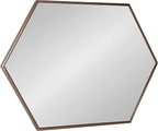 Kate and Laurel McNeer Modern Wall Mirror, 31 x 22, Bronze, Geometric Hexagon Mirror for Wall