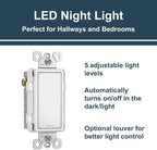 Legrand radiant NTLFULLWCC6 Full Adjustable LED Night Light Outlet, For Hallways and Stairs, Optional Louver, White (1 Count)