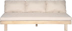 Christopher Knight Home Topia Acacia Wood Outdoor 3 Seater Sofa with Cushion, Wooden Patio Sofa Couch with Cushion, Comfy Armless Cloud Sofa Couch, Patio Furniture Sofa Set, Light Wash+Beige
