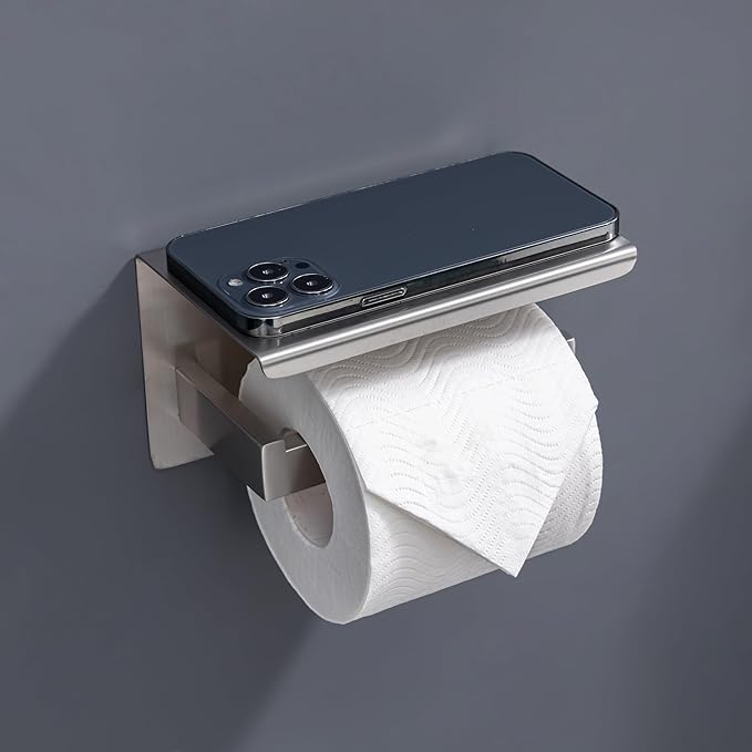 10-Piece Bathroom Hardware Kit - Brushed Finish SUS304 Stainless Steel Set, Featuring 2 x 23.6 Towel Bars, 2 Towel Rings, 2 Toilet Paper Holders & 4 Towel Hooks (Brushed Stainless) (Brushed Finish)