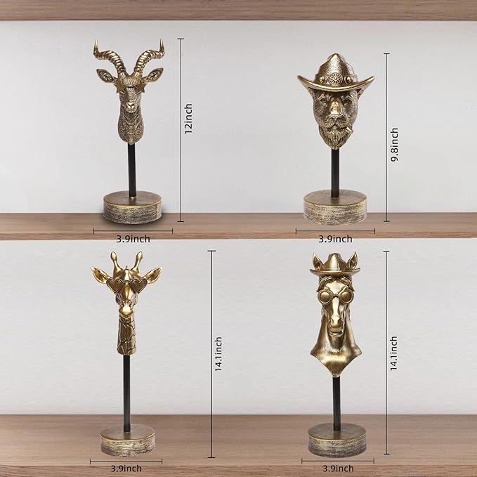 Handcrafted Resin Sculpture (Giraffe - Modern Home Decor Accent, Trending Living Room & Office Decor, Elegant Tabletop & Shelf Decor for Desk, Bookshelf, Nightstand - Unique Gift Idea