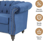 Living Room Velvet Sofa and Loveseat set, Mid Century Modern Upholstered Couch with Cushions, 2-Piece Home Sofa Furniture Sets, Comfy Tufted Chesterfield Couches for Living Room, Bedroom, Office
