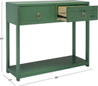 SAFAVIEH Home Collection Sadie Contemporary Turquoise Green 2-Drawer Console Table (Fully Assembled)
