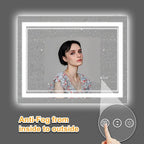 44x36 Inch LED Bathroom Mirror with Lights, Front Light and Backlit Lighted Vanity Mirror, Anti-Fog, Dimmable Memory, Shatterproof, Wall-Mounted