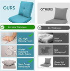 Outdoor Wicker Chair Cushions 2 Packs - Outside High Back Thick Water-Resistant Cushion 22x24 with Zipper Cover for Patio Glider Rocking Chairs Loveseat Couch – Teal/Buckle