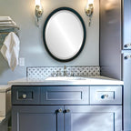 OVALCREST Oval Beveled Wall Mirror for Home Decor - Toronto Style - Royal Blue - 22" x 18"