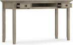 SIMPLIHOME Amherst Desk - 54-Inch Wide Solid Wood Writing Desk in Distressed Grey, Transitional Home Office Computer Table for Workspace or Study with 2 Drawers and Flip-Down Keyboard Tray