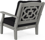 Martha Stewart by POLYWOOD® Chinoiserie Deep Seating Chair in Slate Grey/Midnight Linen
