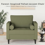 MELLCOM 38" Oversized Accent Chair Armchair Over Sized Chairs for Living Room Comfy,Large Modern Chair and A Half & Oversized Living Room Chairs,Wide Accent Armchair for Bedroom Green