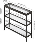 Henn&Hart 36" Wide Rectangular Console Table in Blackened Bronze, Entryway Table, Accent Table for Living Room, Hallway