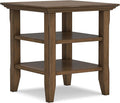 SIMPLIHOME Acadian SOLID WOOD 19 Inch Wide Square Transitional End Table in Rustic Natural Aged Brown, For the Living Room and Bedroom